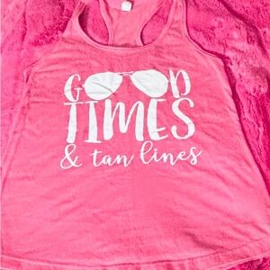 Pink Tank Top with White Graphic